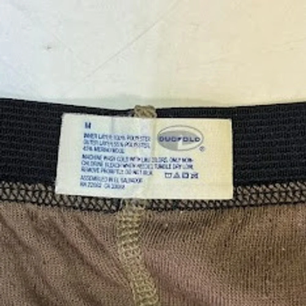 Duofold Mens Merino Wool Blend Thermal Base Layer Set Brown Medium Long John Top